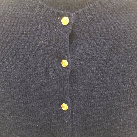 Vintage Braemar intl. scottish shetland navy wool cardigan sweater size 36 small - Picture 4 of 14